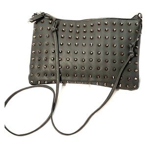 Just a Dark Grey Studded Purse